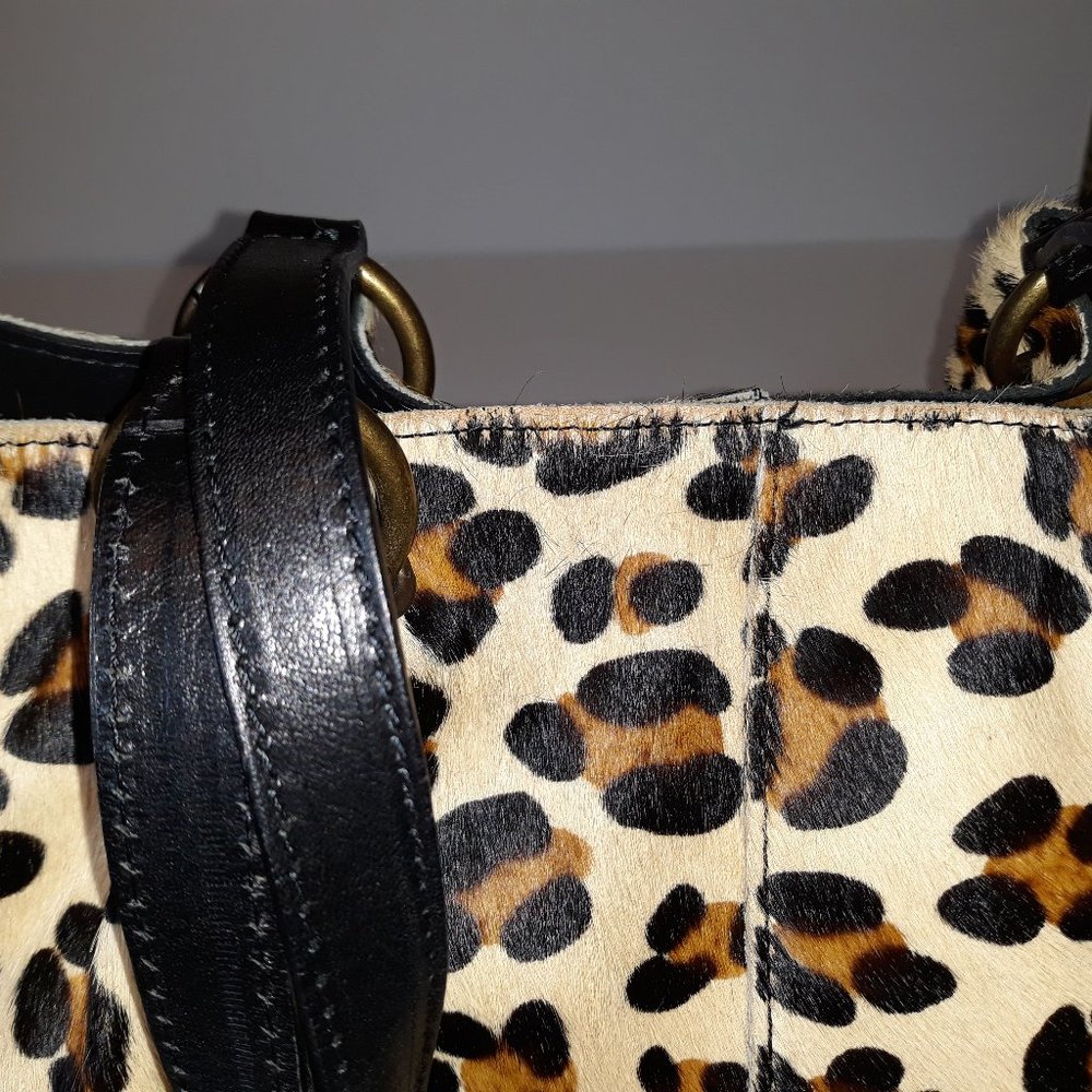 *Maurizio Taiuti Leopard Calf Hair Leather Tote Italy - Picture 11 of 13